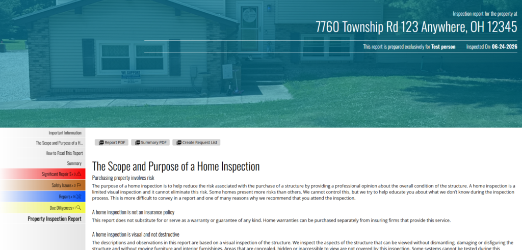 chris toombs scribeware inspecion report sample