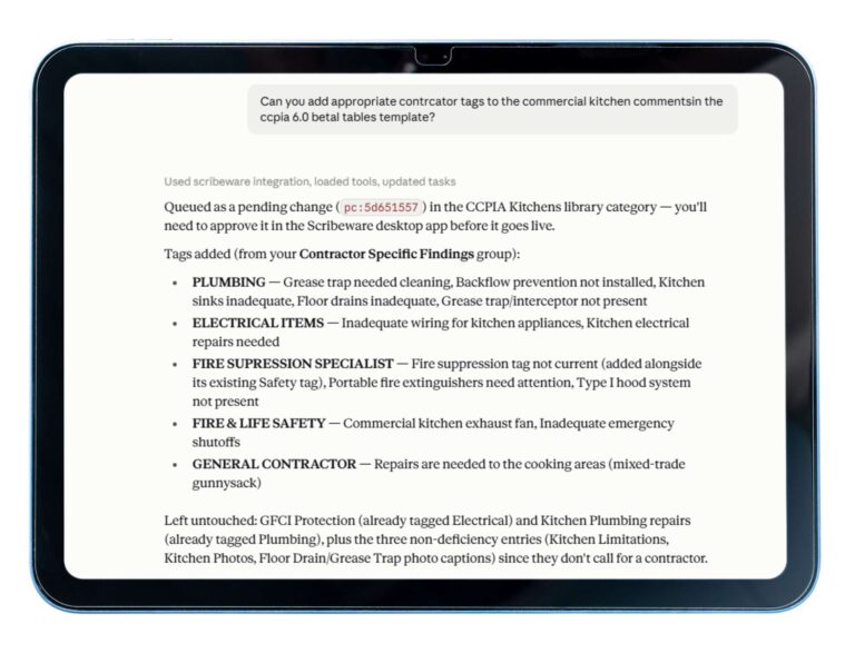 A screen running ScribeWare's AII Concierge MCP